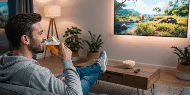 Un homme qui profite de son Smart TV