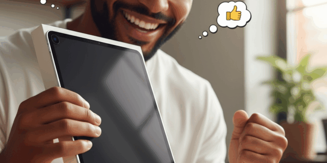 une personne déballant un nouvel iPad 11