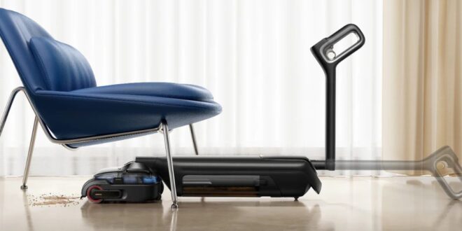 Photo de l'aspirateur-laveur MOVA M50 Ultra sous un meuble