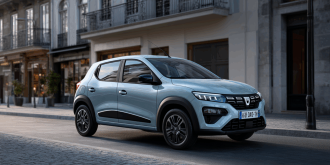 Le nouveau dacia spring en bleu Seafoam.