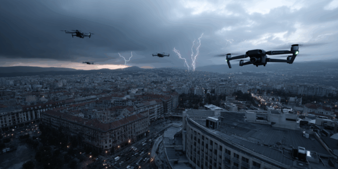 Déluge de drones IA tueurs sur l'Europe.