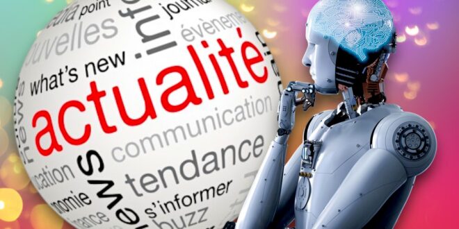 Robot regardant l'actualité