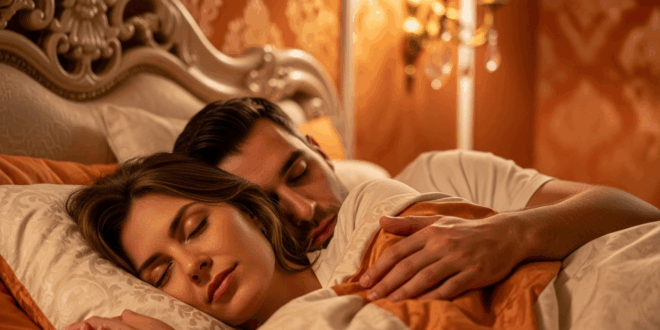 femme dormant avec un homme