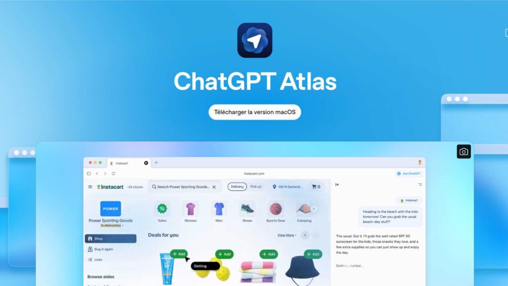 OpenAI lance ChatGPT Atlas, le navigateur qui parle au web