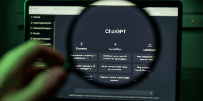 zoom loupe sur une interface ChatGPT