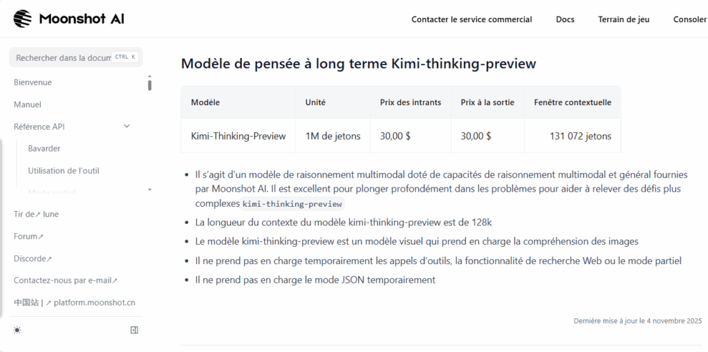 Kimi K2 - modèle de pensée