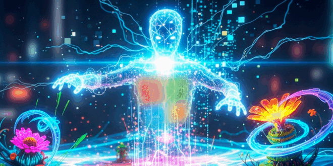 un hologramme en pleine création