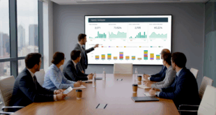 personnel en salle de réunion, trafic sur le grand écran