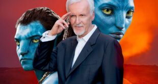 James Cameron, image du film Avatar en arrière plan
