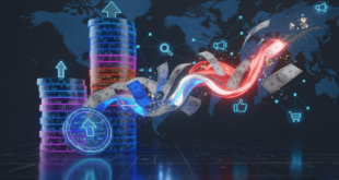 Représentation numérique du flux financier et du marketing digital mondial