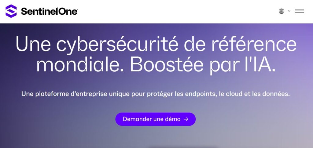 SentinelOne page d'accueil