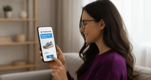 femme faisant achat en ligne sur mobile