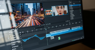 Écran de montage vidéo montrant deux images clés et une timeline animée
