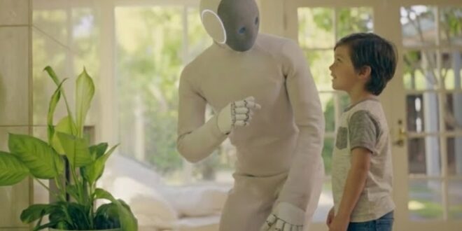 robot neo et enfant.