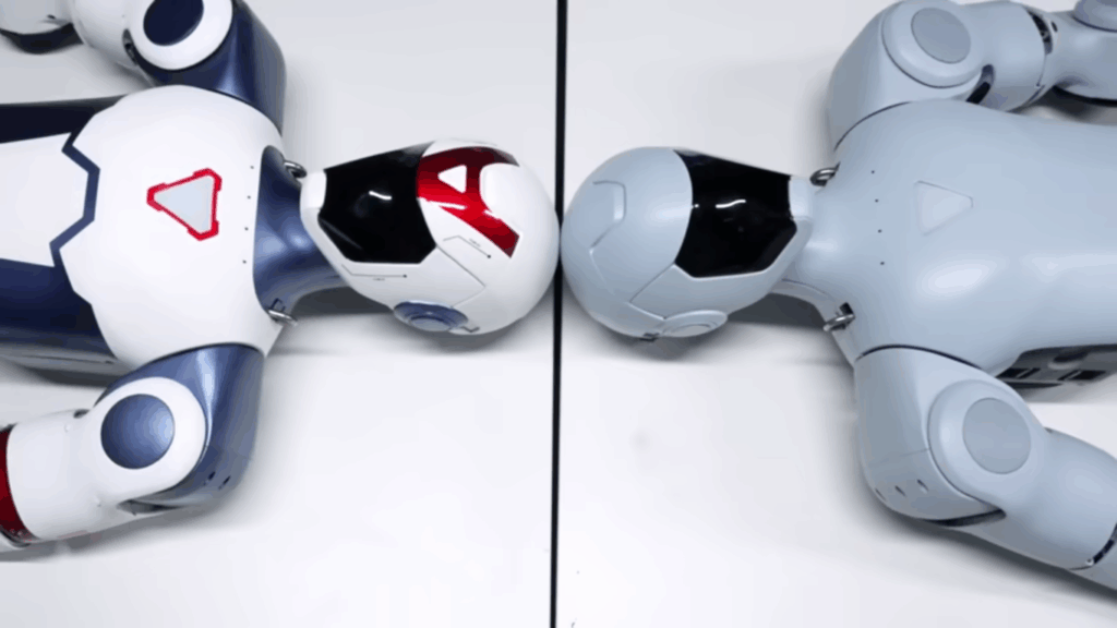 Unitree robot R1  couché