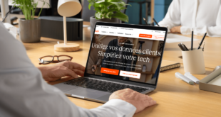 La page d'accueil de la plateforme HubSpot ouverte sur un ordinateur portable