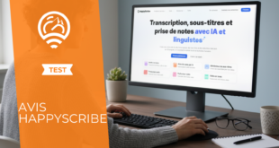 interface HappyScribe sur PC