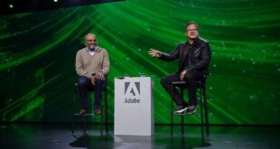 PDG de Nvidia et d'Adobe assis sur chaises