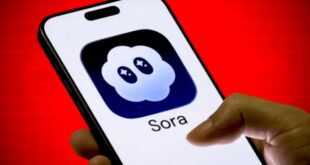 Logo d'OpenAI Sora sur smartphone