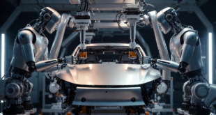 des robots humanoïde Xiaomi en train de fabriquer une voiture