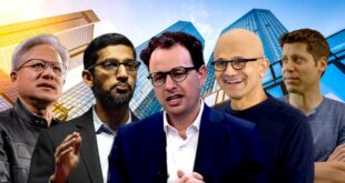 PDG d'Anthropic, Nvidia, Microsoft, OpenAI, Alphabet pour illustrer les géants de la tech