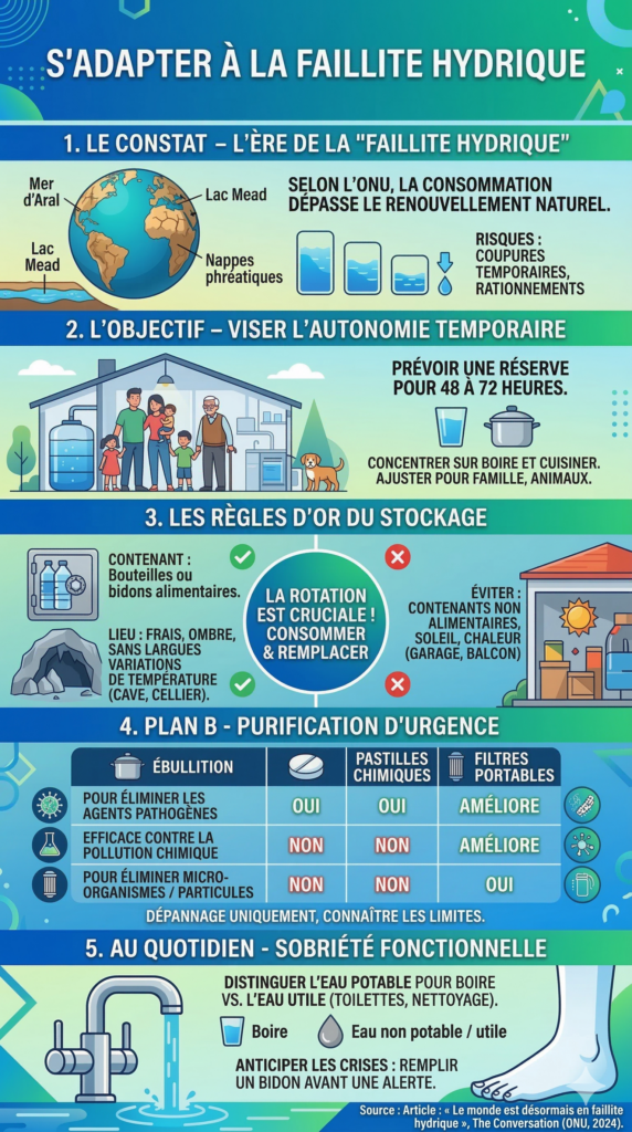infographie pénurie eau stockage