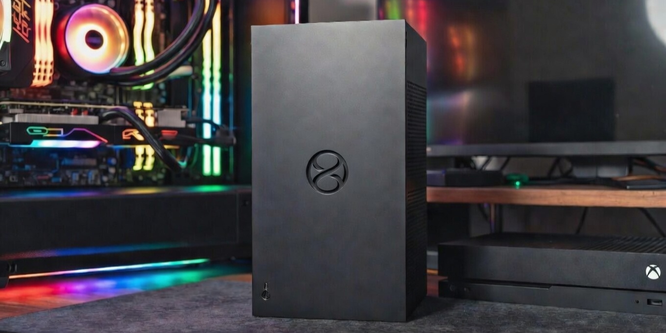 la nouvelle console au milieu d'un PC Gamer et d'un Xbox