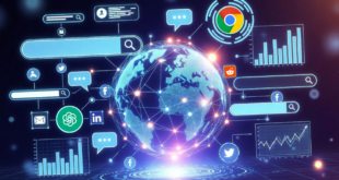 image futuriste illustrant la visibilité en ligne