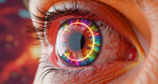 vue de prêt d'un iris coloré