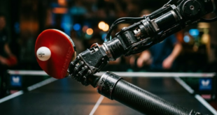 Bras robotisé jouant au ping-pong