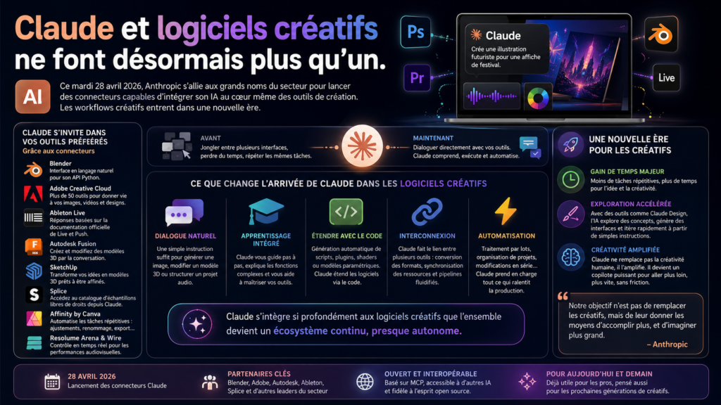 Claude dans des logiciels créatifs