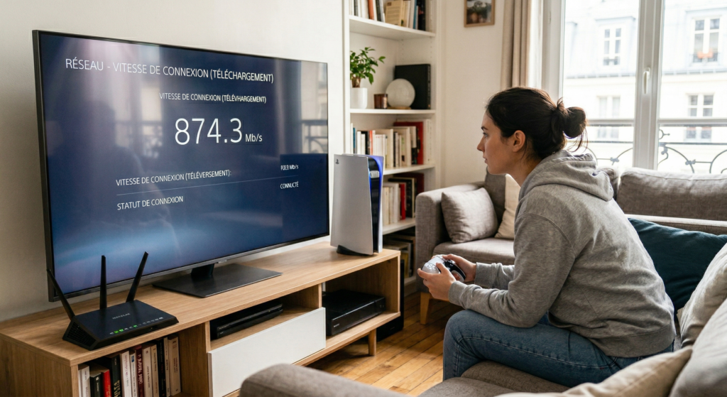 Image représentant le débit d'une connexion Internet sur PS5
