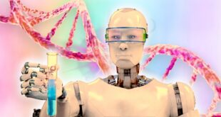 un robot science devant un ADN