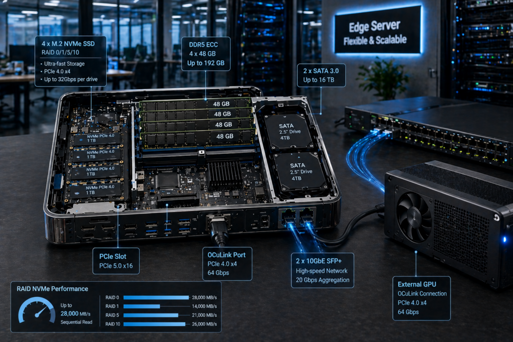 Image de l'architecture interne d'une unité centrale Minisforum