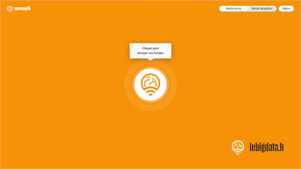 L'interface de Smash personnalisée aux couleurs de Le Big Data