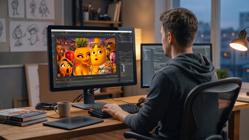 Image d'une personne qui réalise un montage