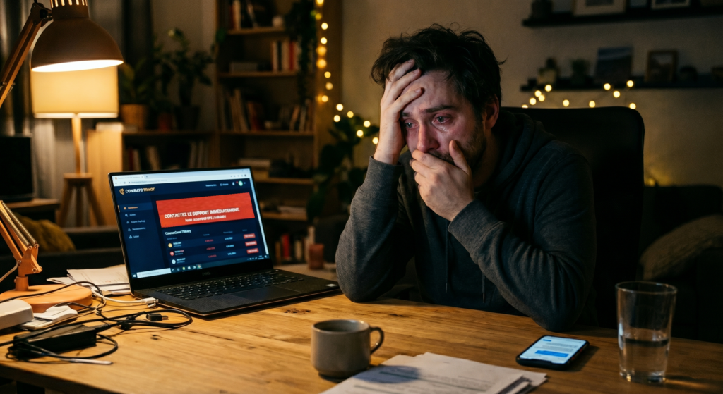 Image d'une personne victime d'une arnaque
