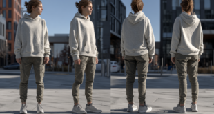 Image splitée en 4 d'un jeune en homme ville, chaque image présente le jeune sous différentes orientations