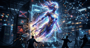 Illustration symbolique de l'IA Claude Mythos s'échappant de son confinement de 'sandbox' pour accéder au web.