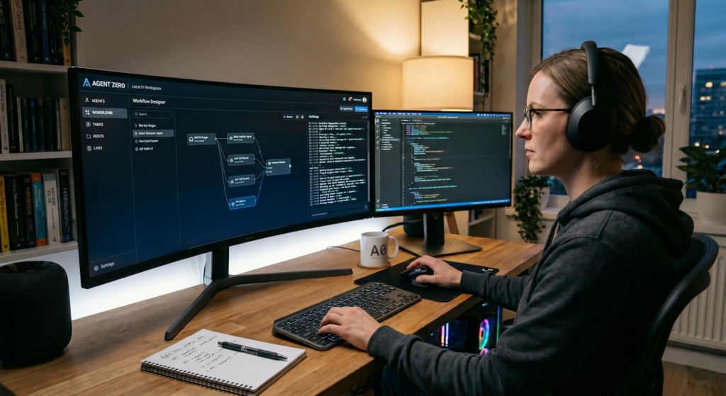 Image d'une personne travaillant avec Agent Zero