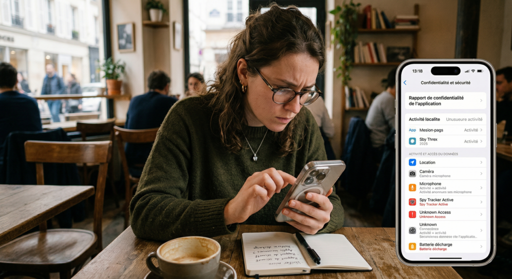 Image d'une personne vérifiant son iPhone
