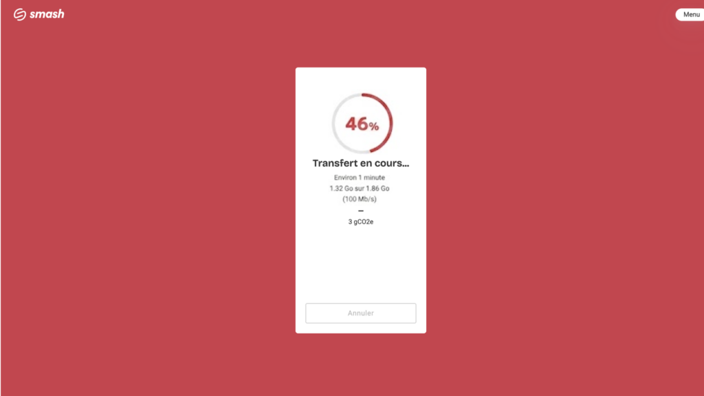 vitesse de transfert sur Smash