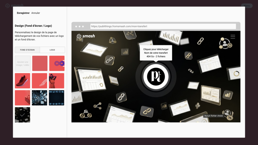 Personnalisation de l'envoi par Smash