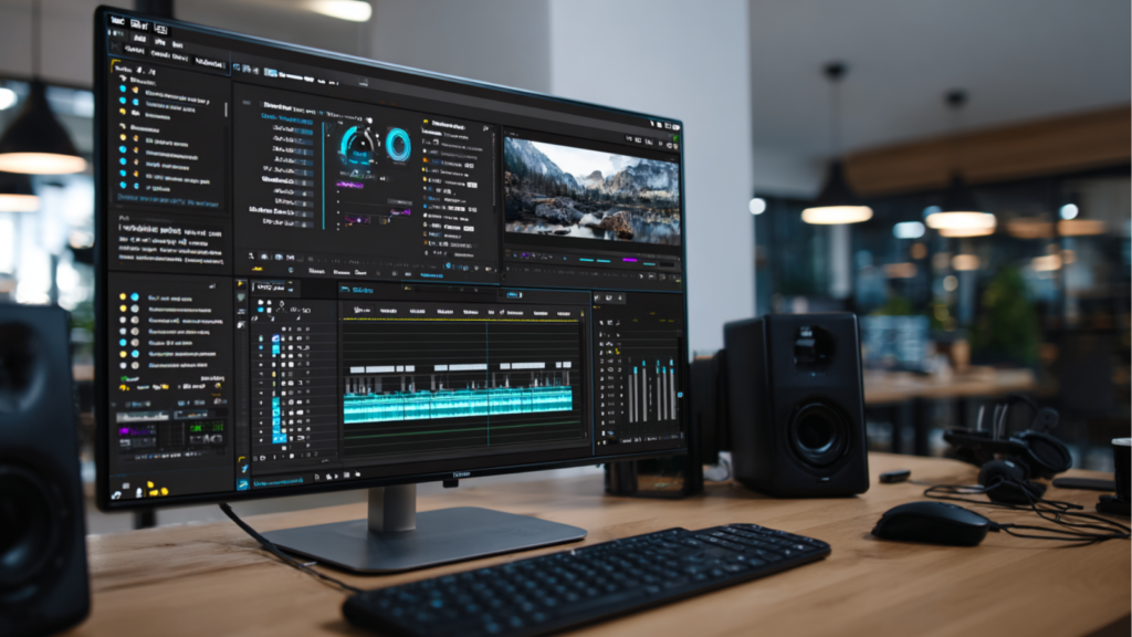 Interface d'un PC affichant un outil d'édition de sous-titres complet