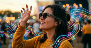 Une femme portant les lunettes XR de Google