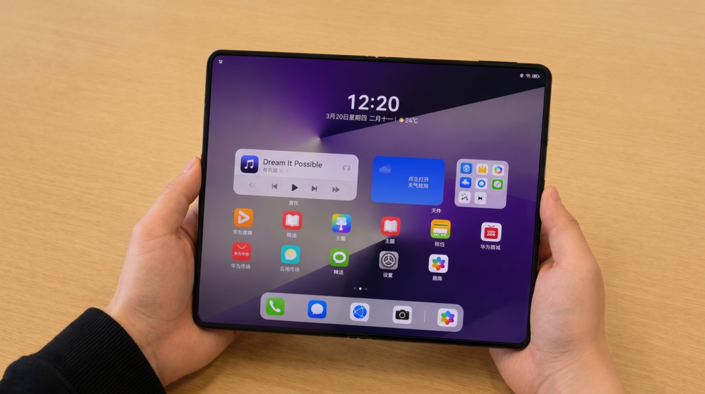 Huawei Pura X Max dans les mains d'une personne