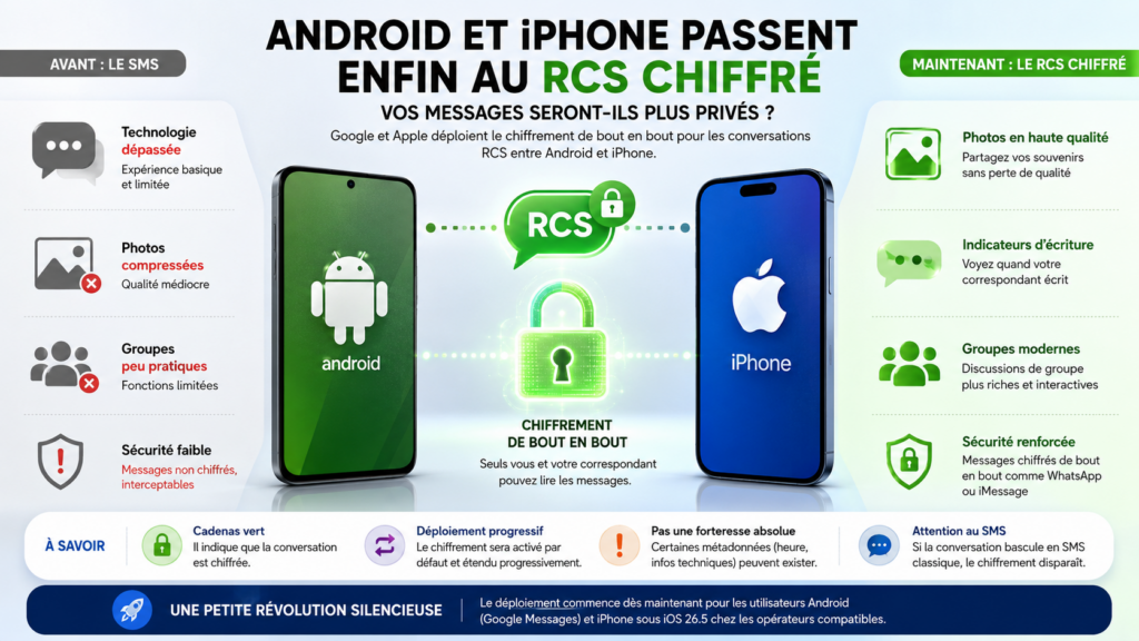 RCS chiffré entre Android et iPhone