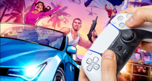 main tenant une manette jouant à GTA 6