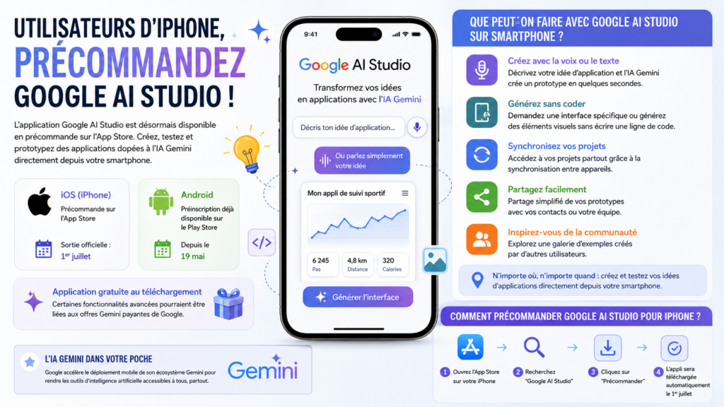 Google AI Studio pour iPhone en précommande
