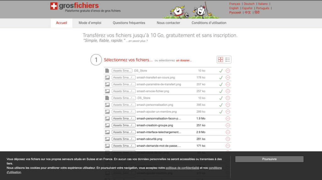 Interface Grosfichiers